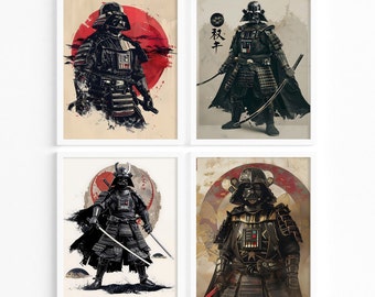 Star Wars Samurai Art Prints: Darth Vader Set of 4 (Digital Download)