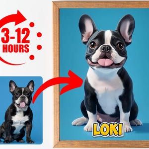 Pet Cartoon Art, Custom Pet Digital Art, Pet and Owner Portrait, Digital Downloads, Dog Lover Gift for Cartoon Pet Portrait, Dog Portrait