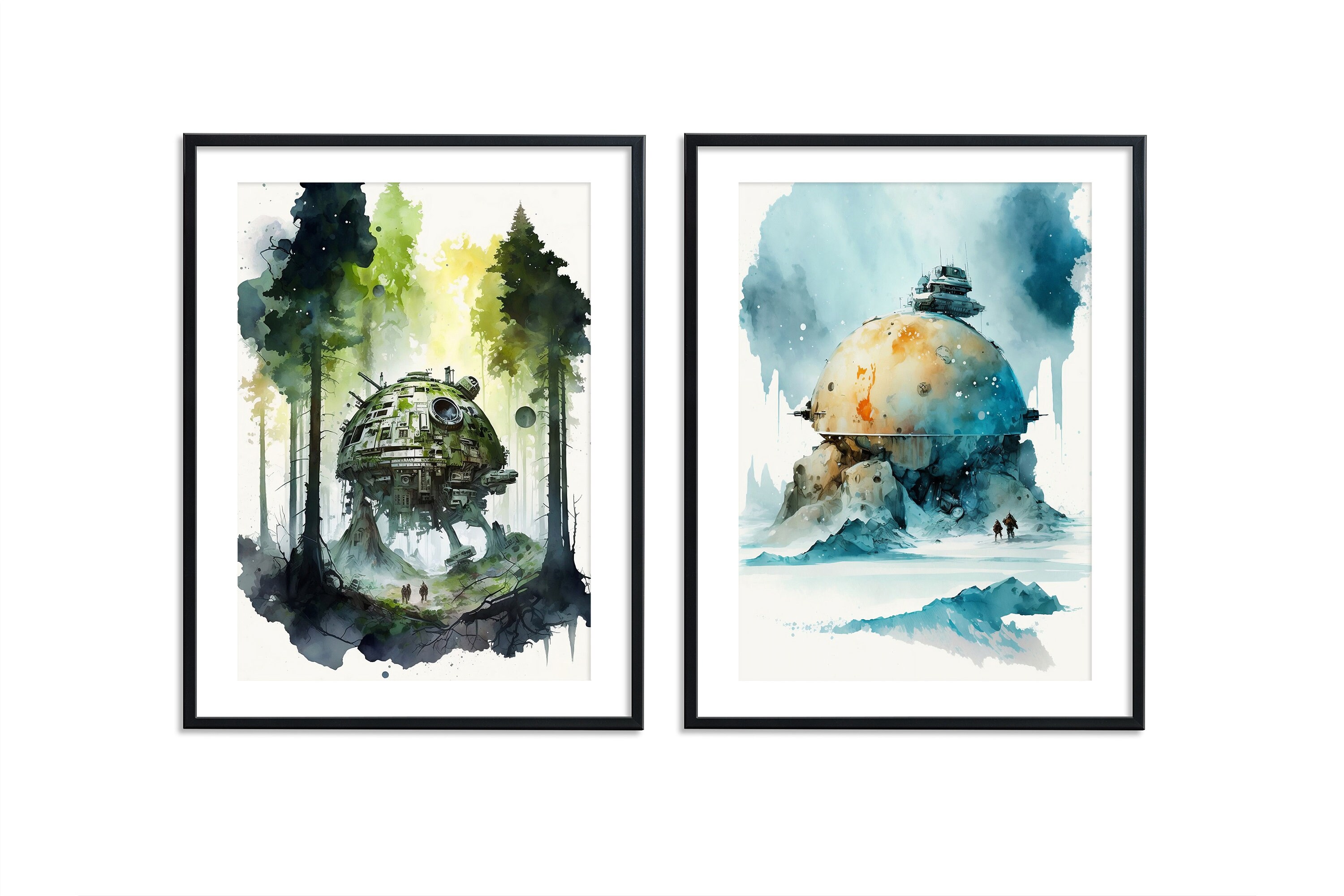 Star Wars Poster Set of 8 Star Wars Wall Art, Star Wars Gift