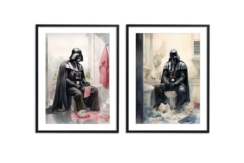 Star Wars 6 Poster, Darth Vader Bathroom Wall Art, Star Wars Art, Star