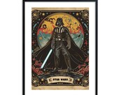 Star Wars Poster Set: Vintage Darth Vader Tarot Card Art (Digital Download)