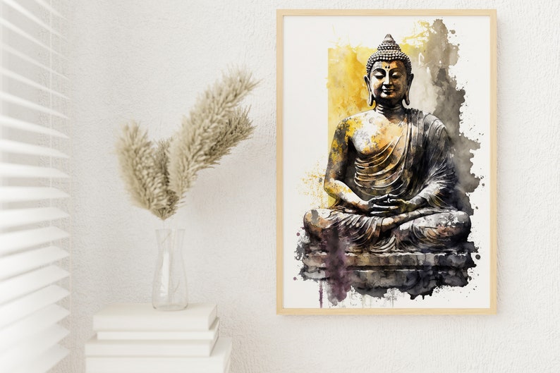 Buddha Watercolor Art Print Buddha Wall Art Yoga Poster - Etsy