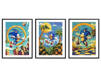 Aquarelas do Sonic: Decoração de Quarto Infantil (Download Digital)