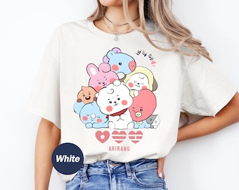 K-Pop BTS Arirang T-Shirt, BT21 Cartoon Characters Tee