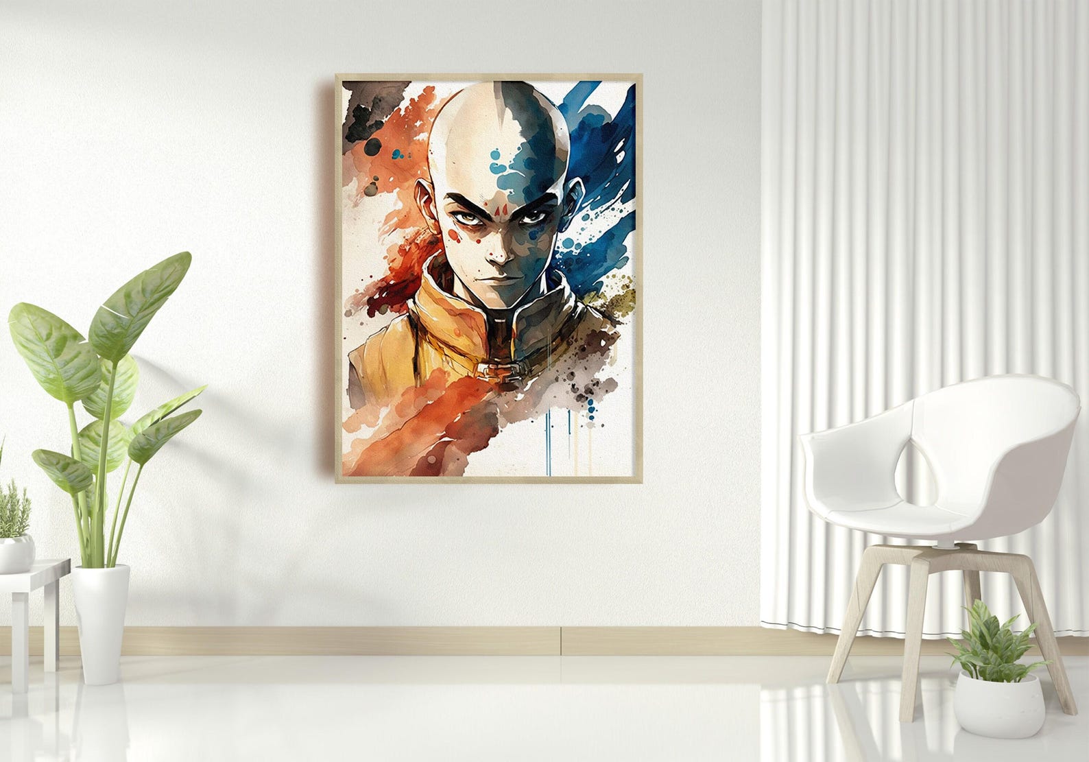 Avatar Aang Watercolor Poster Set: Anime Room Decor (digital Download ...
