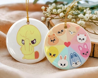 Custom BBOKARI Ceramic Ornament, Stray Kids SKZOO Holiday Keepsake
