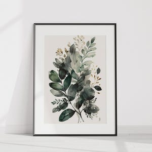 Sage Green Floral Watercolor Print Set: Matisse Style Gallery Wall (Digital Download)