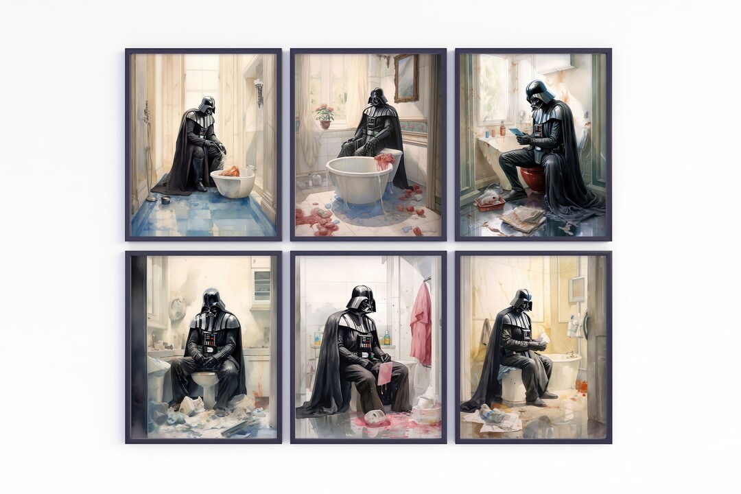 Star Wars 6 Poster, Darth Vader Bathroom Wall Art, Star Wars Art, Star