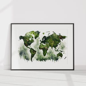 Druckbare Aquarell Weltkarte: Globaler Charm für Ihr Home Office oder Klassenzimmer, sofortiger digitaler Download Kunst