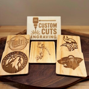 Custom Design Coasters, Wood Engraved Coaster, Bar Coaster, Any Logo Personalized, Wedding Gift, Groomsman Gift
