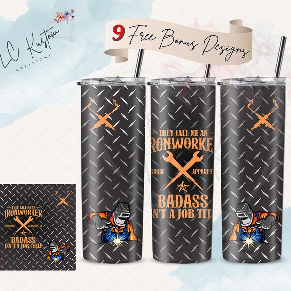 Ironworker - Welder Tumbler Design | 20oz & 30oz Tumbler | Sublimation Design PNG | Digital Download File Only