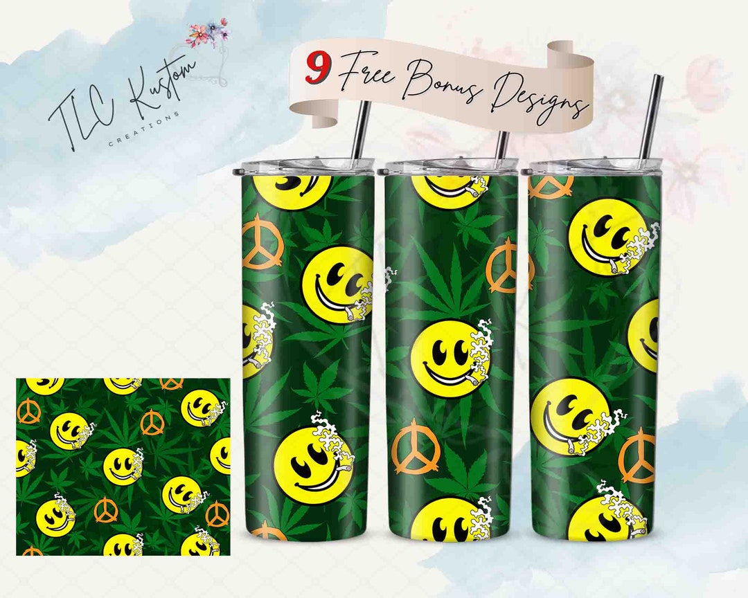 Marijuana Smiles Tumbler Design 20oz & 30oz Tumbler Sublimation Design