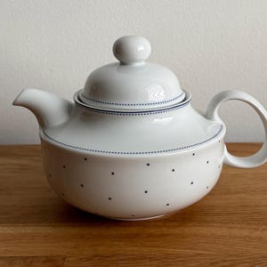 Teiera in porcellana vintage Arzberg: serie Blue Dot Colori Lagune