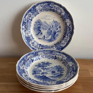 Villeroy & Boch Burgenland Blue – Set of 5 Pasta / Soup Plates (23 cm)