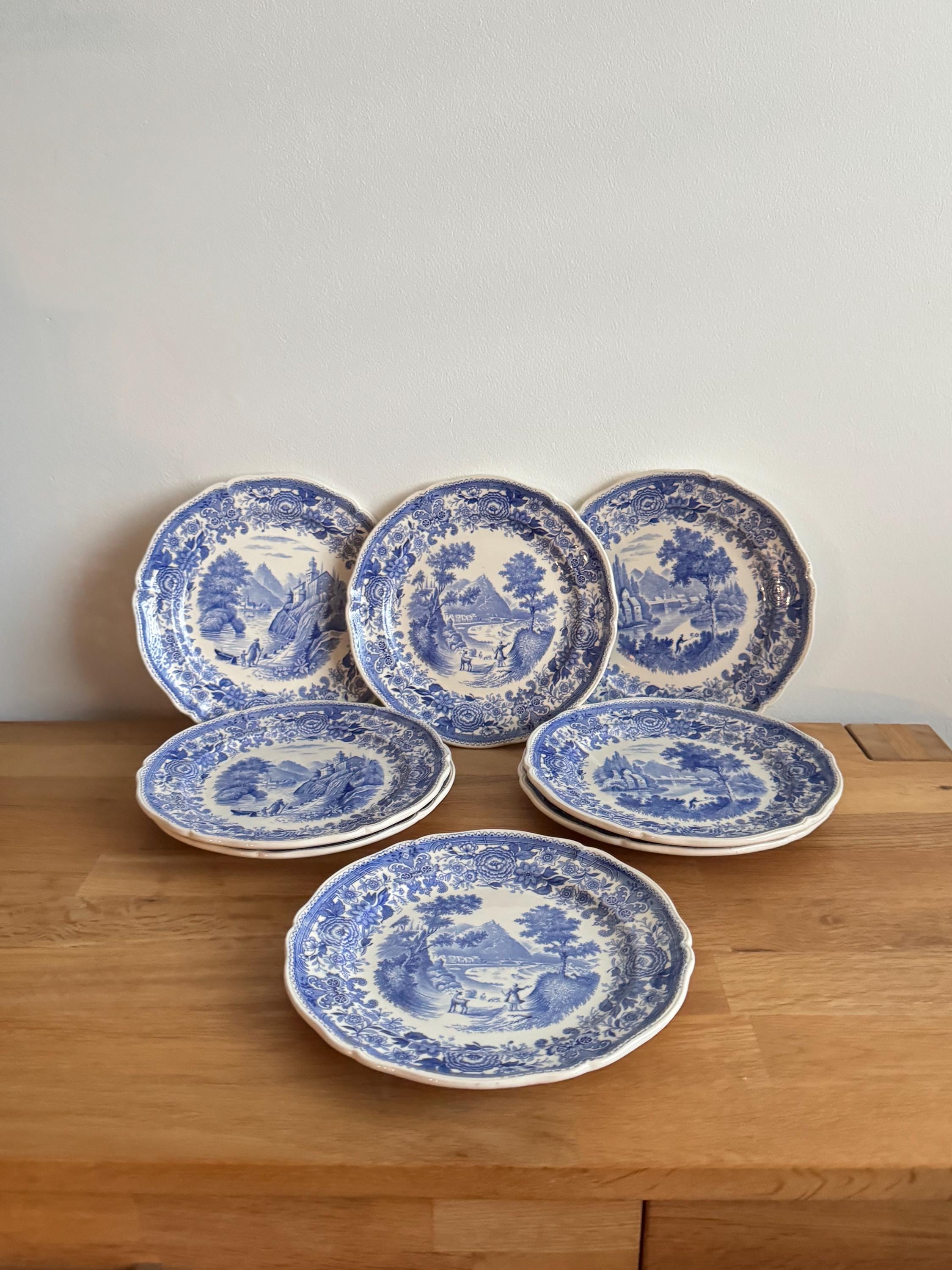 ビレロイ＆ボッホ ブルゲンランドブルー デザートプレート8枚セット