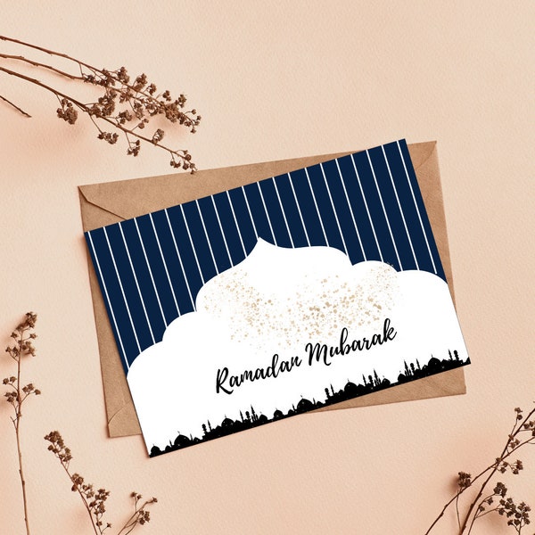 Islamic Card - 'Ramadan Mubarak' | Islamic Gifts, Greeting Card, Eid Presents, Eid Gift, Eid Celebration, Ramadan Gift