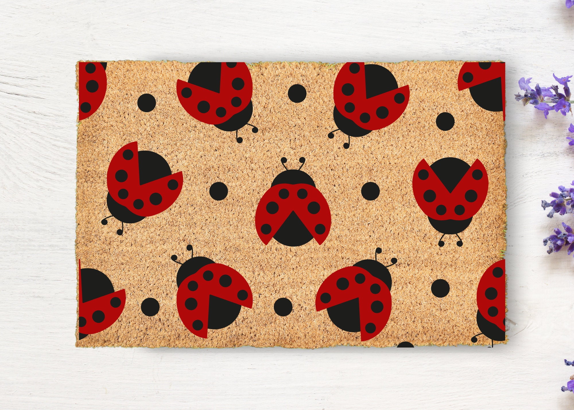 Custom Personalized Ladybug Pattern Red Black Polka Dots Bugs Cute