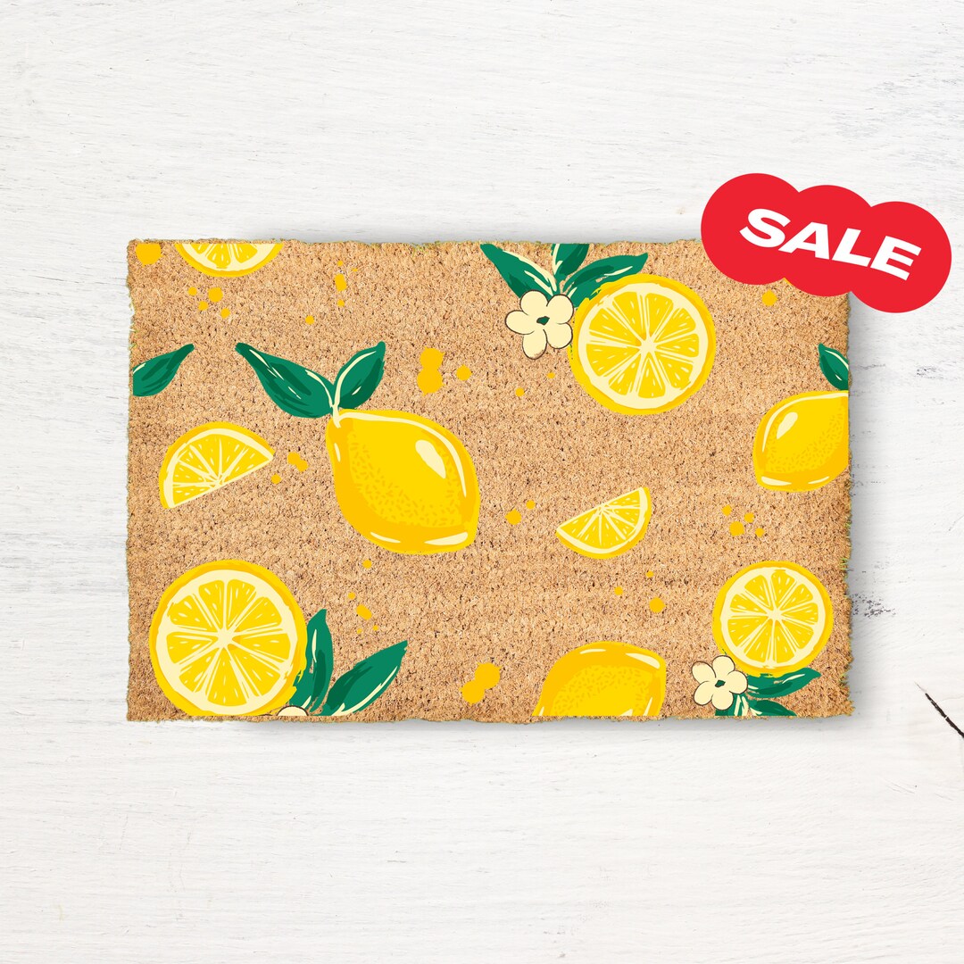 Custom Personalized Lemons Fruit Flowers Floral Pattern Yellow ...