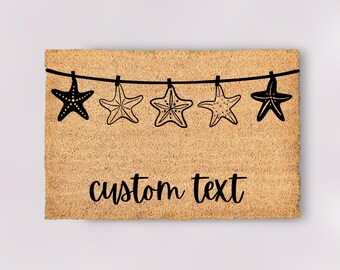 Paillasson étoile de mer de plage personnalisé paillasson océan été personnalisé petit grand paillasson de bienvenue nouveau propriétaire cadeau de pendaison de crémaillère tapis d'extérieur