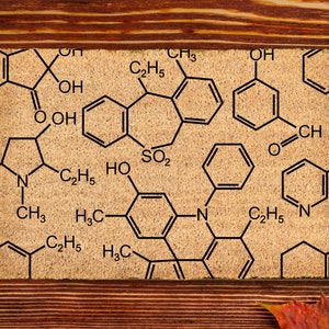Custom Personalized Chemistry Science Teacher Biologist Scientist Small Large Welcome Doormat Simple New Home Housewarming Outdoor Mat Gift