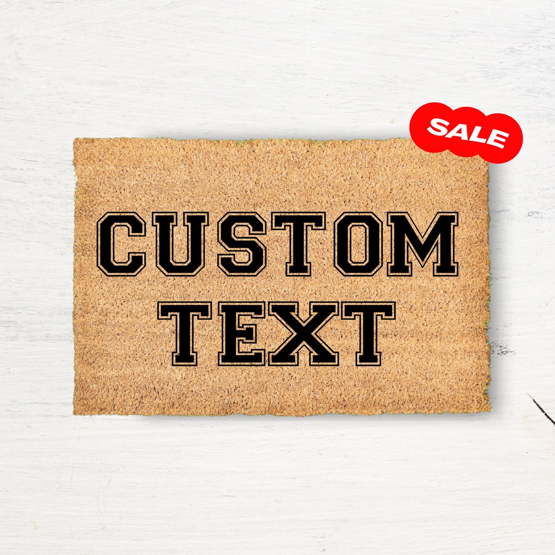 Mat Lettering Custom Personalized Custom Varsity Text Doormat College Sports Fan ...