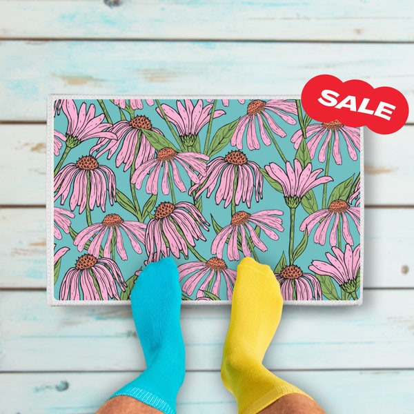 Colorful Flower Pattern Doormat Layering Rug Door Mat Floral Abstract Art Cute Porch Decor Boho Daisy Lily Rugs Outdoor Mats Gifts For Mom