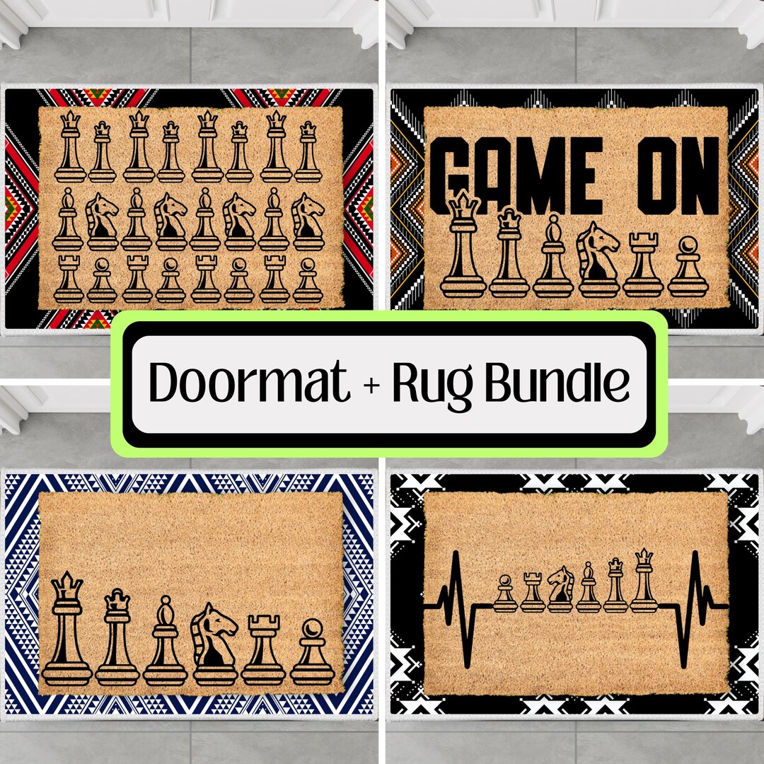 Chess Lover Doormat + Rug Bundle Funny Gamer Gifts Grandmaster ...