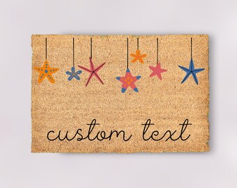 Paillasson étoile de mer de plage personnalisé paillasson océan été personnalisé petit grand paillasson de bienvenue nouveau propriétaire cadeau de pendaison de crémaillère tapis d'extérieur