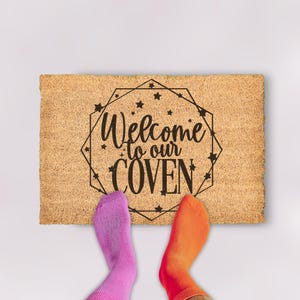 Custom Personalized Witch Door Mat Funny Halloween Home Decor Witchcraft Doormat Bruja Wicca Gift Magic Lover Gothic Pagan Rug Tarot Wiccan