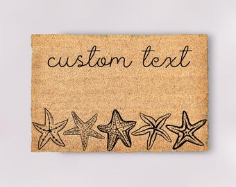 Paillasson étoile de mer de plage personnalisé paillasson océan été personnalisé petit grand paillasson de bienvenue nouveau propriétaire cadeau de pendaison de crémaillère tapis d'extérieur