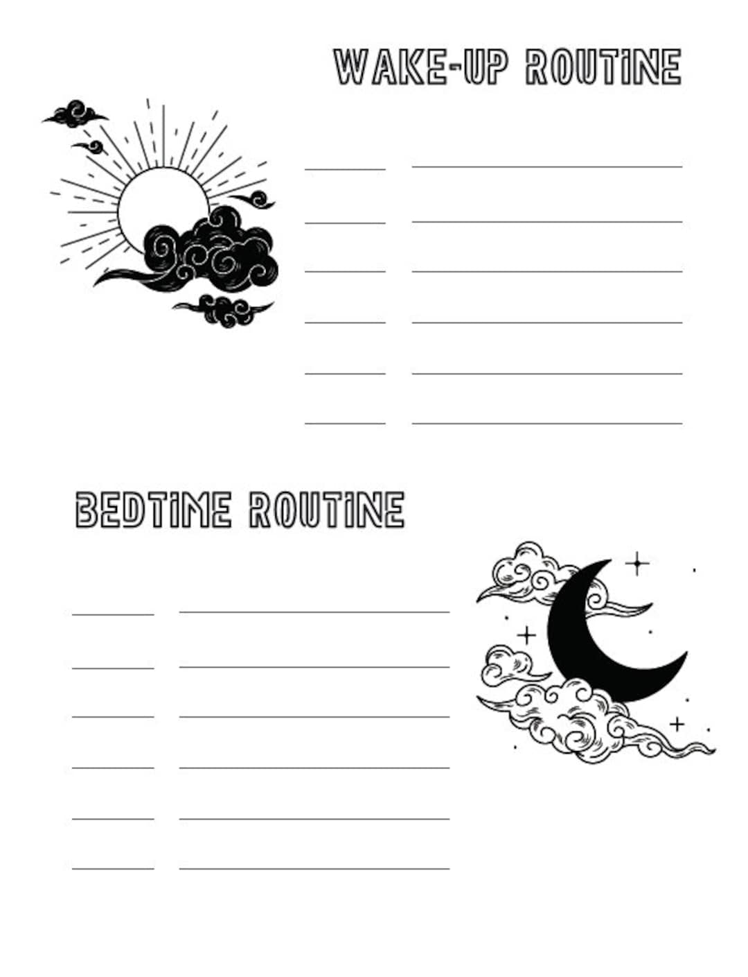 Morning Routine Printable Etsy Morning Routine Printable Etsy