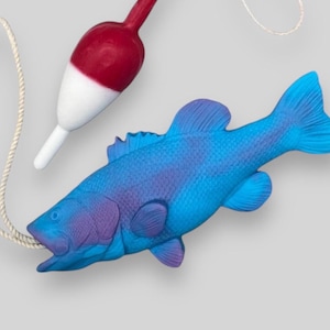 Bass Fish Soap on a Rope - Perfect Fishing Gift, Party Favors, Christmas Stocking Stuffer, Christmas Gifts for Kids, Dad, Boyfriend