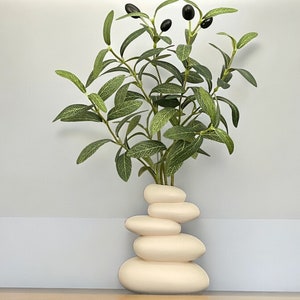 Künstlicher Olivenbaum in Vase - Kunstpflanze für Innendekoration, Büro, Zen-Geschenk, minimalistische Innenbegrünung