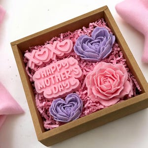 Mother’s Day Gift Box for Mom, Floral Heart Soap Set, Spa Self Care Package, Gift Basket image 11