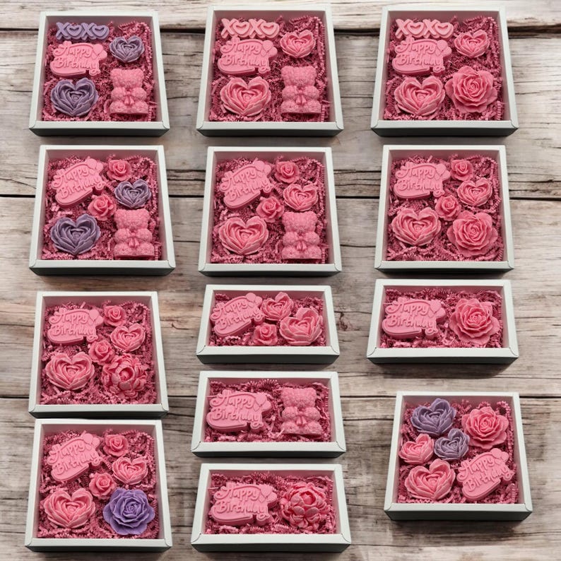 Mother’s Day Gift Box for Mom, Floral Heart Soap Set, Spa Self Care Package, Gift Basket image 9