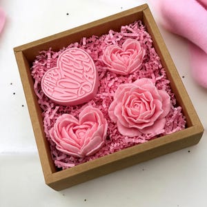 Mother’s Day Gift Box for Mom, Floral Heart Soap Set, Spa Self Care Package, Gift Basket image 10