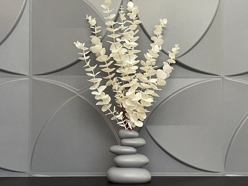 Artificial White Eucalyptus in Vase Fake Branch Flowers in Planter Faux