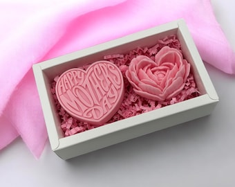 Mother’s Day Box for Mom, Floral Bath Set, Spa Gift Basket, Self Care Package, Heart Present