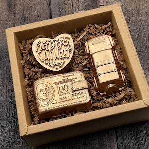 Happy Father's Day Seifen-Geschenkset - Geländewagen, Herz & Geldbar - Lustiges Geschenk für Papa