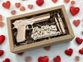 Valentine’s Day Gun Soap Gift Set for Him – Funny Gift for Boyfriend or Husband, Handmade Soap Bullets Gift Box