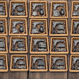 a wooden box filled with lots of different types of toys