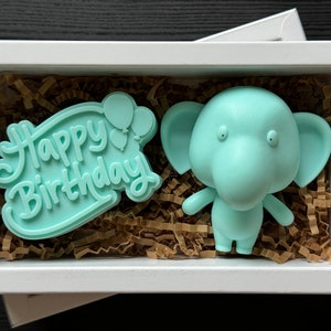 Handmade Birthday-Shaped Soap, Elephant-Shaped Gift - Handmade Soap for a Happy Birthday, Perfect GIft Idea, Unique Soap, Gift for Kids.