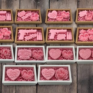 a box of valentine's day chocolates on a wooden table