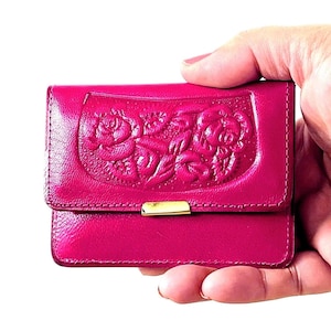 Mini Wallet  Mirror-Hand Tooled Wallet-Woman Wallet-Artisanal Mexican Wallet-Cartera de Piel-Cartera de Cuero Mexicana-Espejo