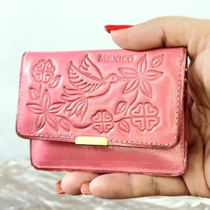 Mini Wallet  Mirror-Hand Tooled Wallet-Woman Wallet-Artisanal Mexican Wallet-Cartera de Piel-Cartera de Cuero Mexicana-Espejo