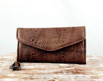 Mexican Leather Walle-hand Tooled Wallet-artisanal Wallet  display picture 1