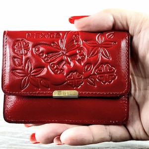 Mini Wallet  Mirror-Hand Tooled Wallet-Woman Wallet-Artisanal Mexican Wallet-Cartera de Piel-Cartera de Cuero Mexicana-Espejo