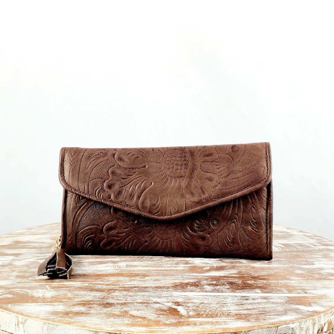 Mexican Leather Walle-hand Tooled Wallet-artisanal Wallet-cartera De ...