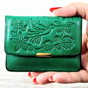 Mini Wallet  Mirror-Hand Tooled Wallet-Woman Wallet-Artisanal Mexican Wallet-Cartera de Piel-Cartera de Cuero Mexicana-Espejo