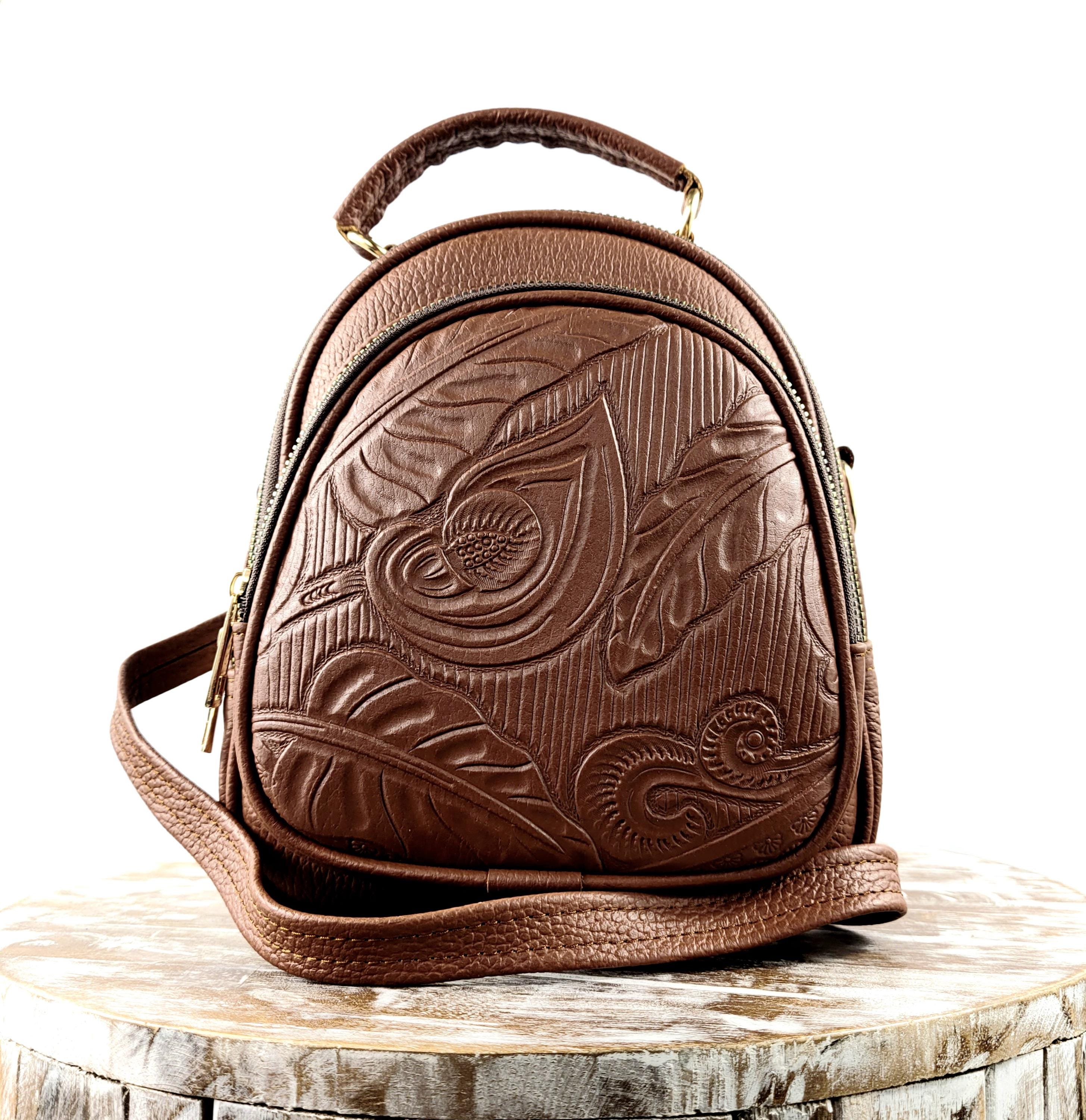 Mexican Leather Mini Backpack-mexican Crossbody-mexican  display picture 2